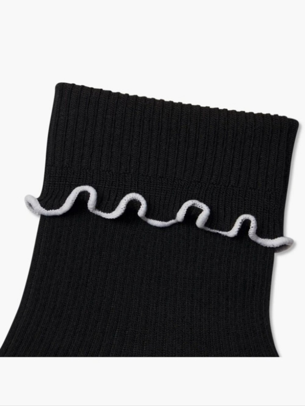 Bombas Ruffle Rib Half Calf Socks- Black - Picture 4 of 11